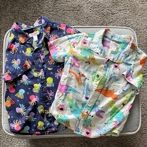 Cat & Jack Kids' Octopus and Dino Button-Up Shirts - 4T